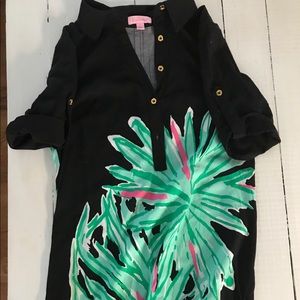 Lilly dress black with buttons